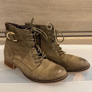 Aldo Lace-Up Ankle Boots with Buckle